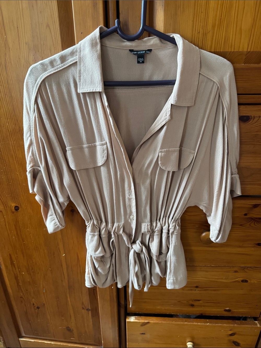 Guess Beige Cropped Shirt